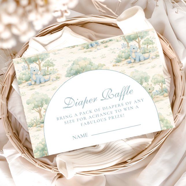 Carte D'accompagnement Storybook Dinosaur Diapper Raffle (Créateur téléchargé)