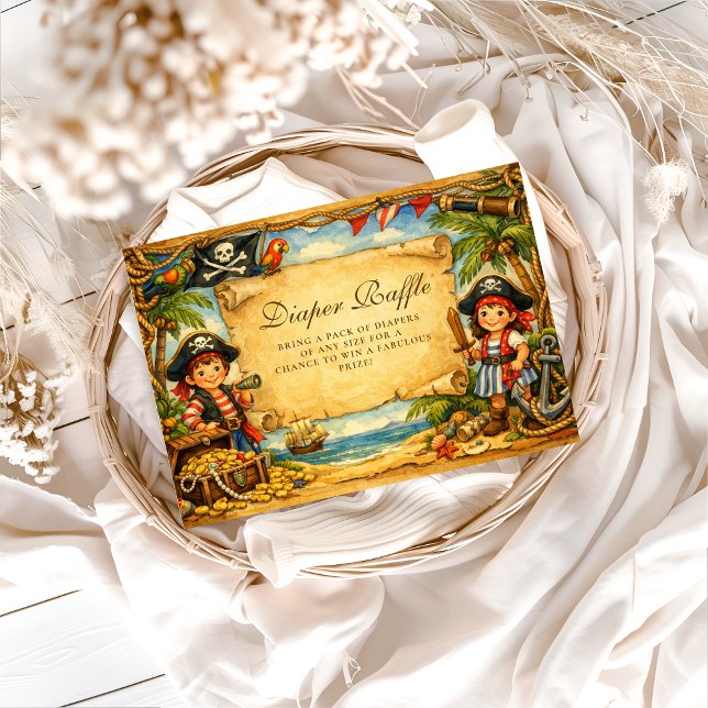 Carte D'accompagnement Storybook Pirate Adventure Diapper Raffle (Créateur téléchargé)