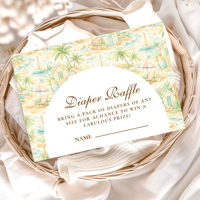Carte D'accompagnement Storybook Tropical Animals Diapper Raffle (Créateur téléchargé)