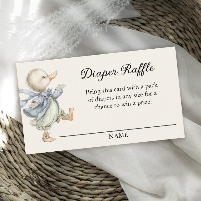 Carte D'accompagnement Storybook Vintage Duck Diaper Raffle (Créateur téléchargé)