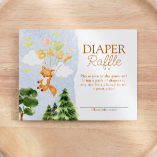 Carte D'accompagnement Storybook Woodland Fox Baby shower Déchets Raffle