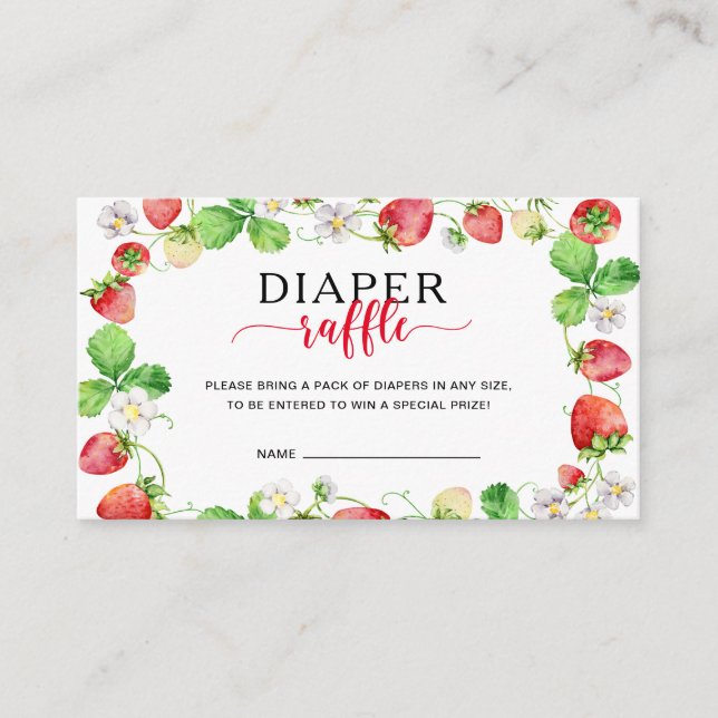 Carte D'accompagnement Strawberry Diaper Raffle (Devant)