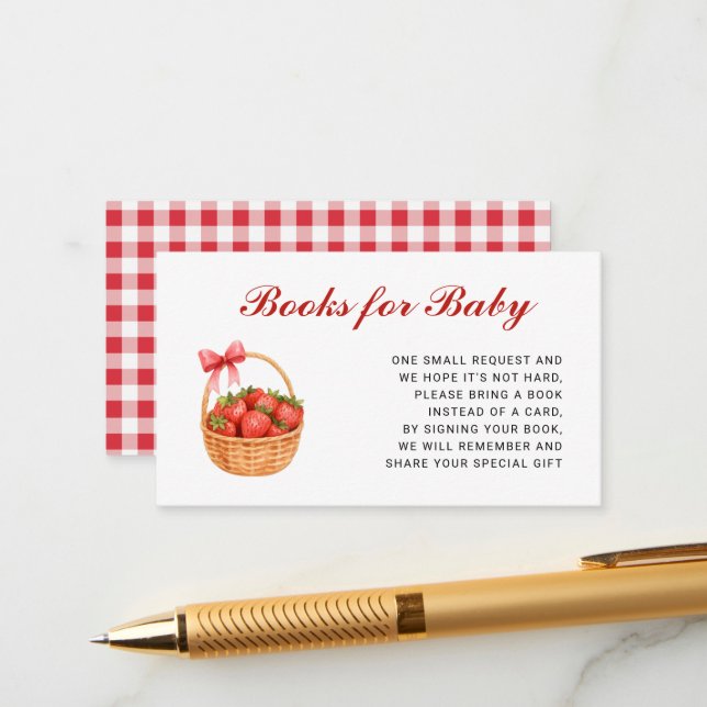 Carte D'accompagnement Strawberry Girl Baby Shower Books For Baby (Devant/Arrière en situation)