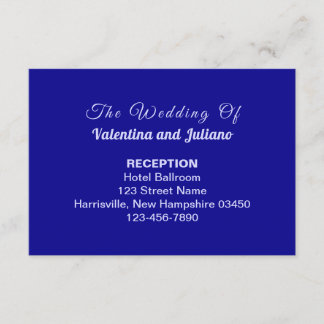 Carte D'accompagnement Style de typographie Mariage Réception Bleu foncé