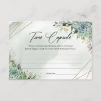 Succulente cadre or eucalyptus Time Capsule Card