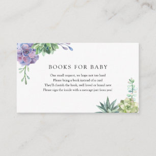 Carte D'accompagnement Succulents Livres pour Baby insert card