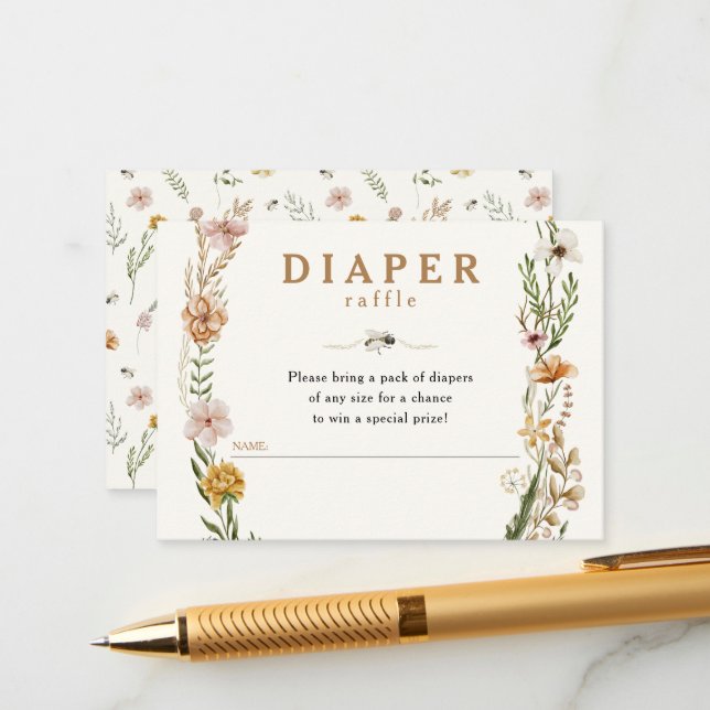 Carte D'accompagnement Sucré comme peut être Baby shower de raffle de cou (Devant/Arrière en situation)