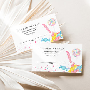 Carte D'accompagnement Sucrerie Candy Boutique Baby shower Déchets Raffle