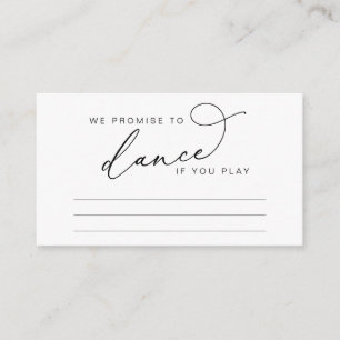 Carte D'accompagnement Suggestion de musique pour dîner de mariage et dan
