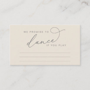Carte D'accompagnement Suggestion de musique pour dîner de mariage et dan