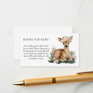 Carte D'accompagnement Summer Fawn Watercolor Baby Shower Books for Baby