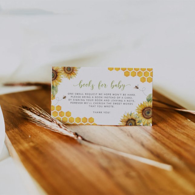 Carte D'accompagnement Summer Honeypeb Sunflowers Livres Pour Bébé (Créateur téléchargé)