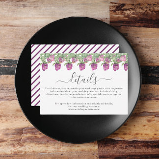 Carte D'accompagnement Summer Jungle Aquarelle Florale Détails du Mariage