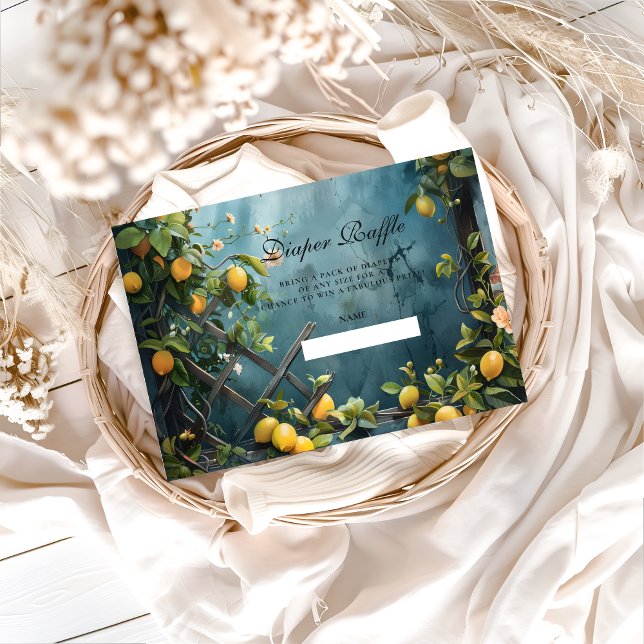 Carte D'accompagnement Summer Lemon Blossom Diapper Raffle (Créateur téléchargé)