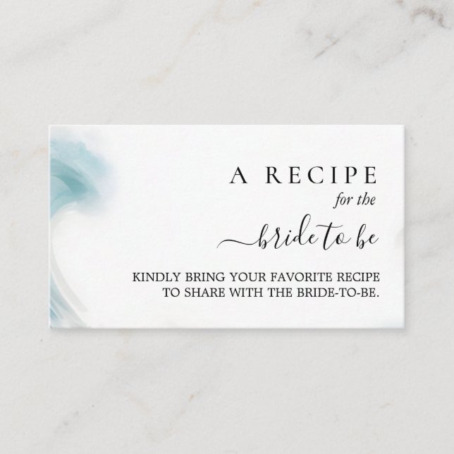 Carte D'accompagnement Summer Ocean Beach Blue Water Fête des mariées (Devant)