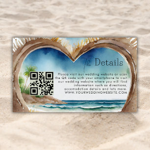 Carte D'accompagnement Summer Ocean Beach Wedding QR Code Détails