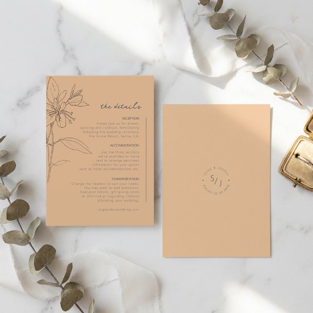 Carte D'accompagnement Sun-Washed Garden Wedding Details ID1283 (Créateur téléchargé)