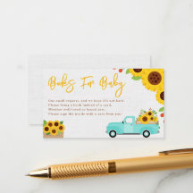 Sunflower Baby shower Camion Livres d'automne pour