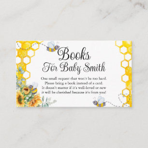 Carte D'accompagnement Sunflower Bee Livres Pour Billet Bébé