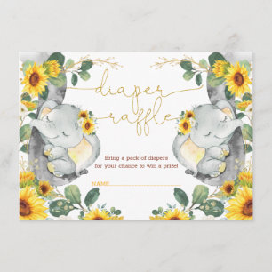 Carte D'accompagnement Sunflower Elephant Twins Verdure Déchets Raffle