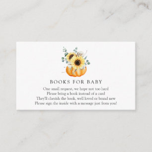 Carte D'accompagnement Sunflower et Citrouille Books for Baby insert card