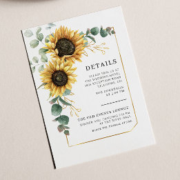 Carte D'accompagnement Sunflower Eucalyptus Floral Détails du Mariage