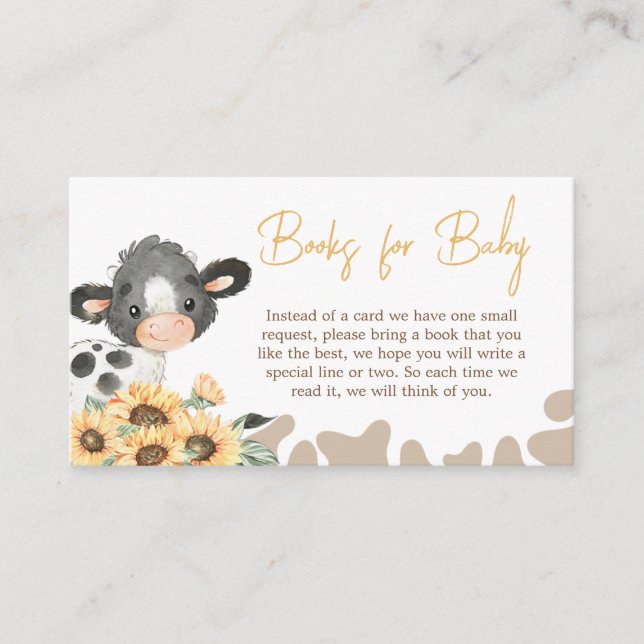 Carte D'accompagnement Sunflower Holy Cow Baby shower Livres pour bébé (Devant)