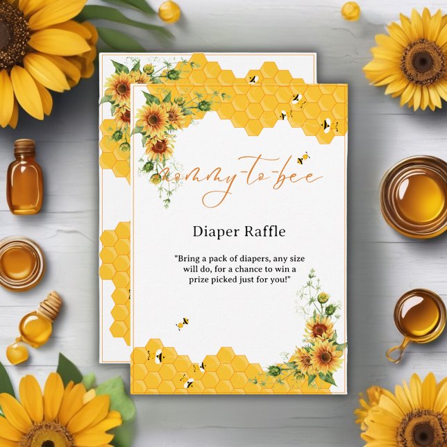 Carte D'accompagnement Sunflower Honeycomb Baby shower de la mère à l'abe (Créateur téléchargé)