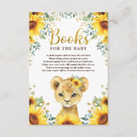 Sunflower Lion Cub Baby shower Livres pour bébé