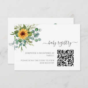 Carte D'accompagnement Sunflower Sunshine Baby shower d'automne QR Code