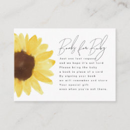 Carte D'accompagnement Sunflower Watercolor Livres pour bébé