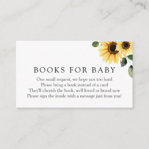 Carte D'accompagnement Sunflowers Livres pour Baby insert card