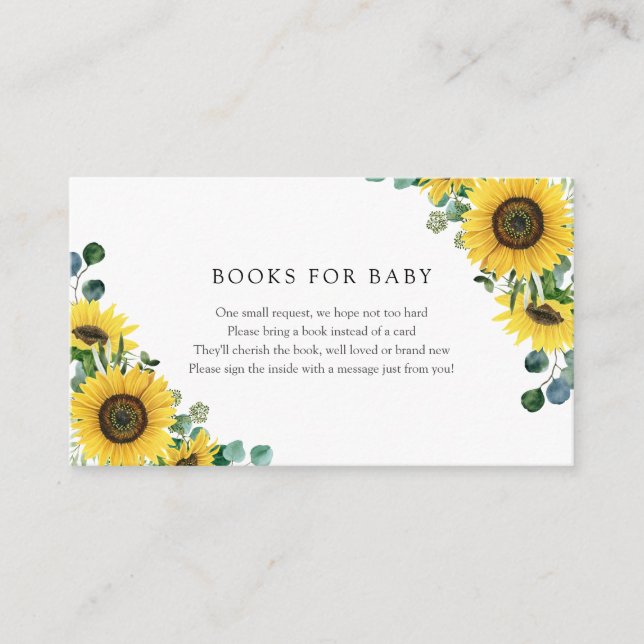 Carte D'accompagnement Sunflowers Livres pour Baby insert card (Devant)
