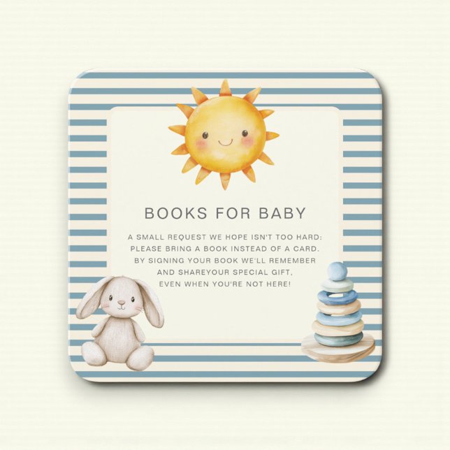 Carte D'accompagnement Sunny Bunny Books For Baby Baby Shower Enclosure  (Créateur téléchargé)