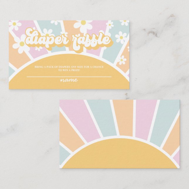 Carte D'accompagnement Super Baby Retro Baby shower de couche Enclos (Devant / Derrière)