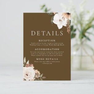 Carte D'accompagnement Superbe Boho Floral Détails du Mariage