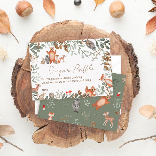 Carte D'accompagnement Superbe forêt boisé animal forêt tombola de couche (Créateur téléchargé)