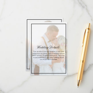 Carte D'accompagnement Superpositions de photo élégantes en faux vélin