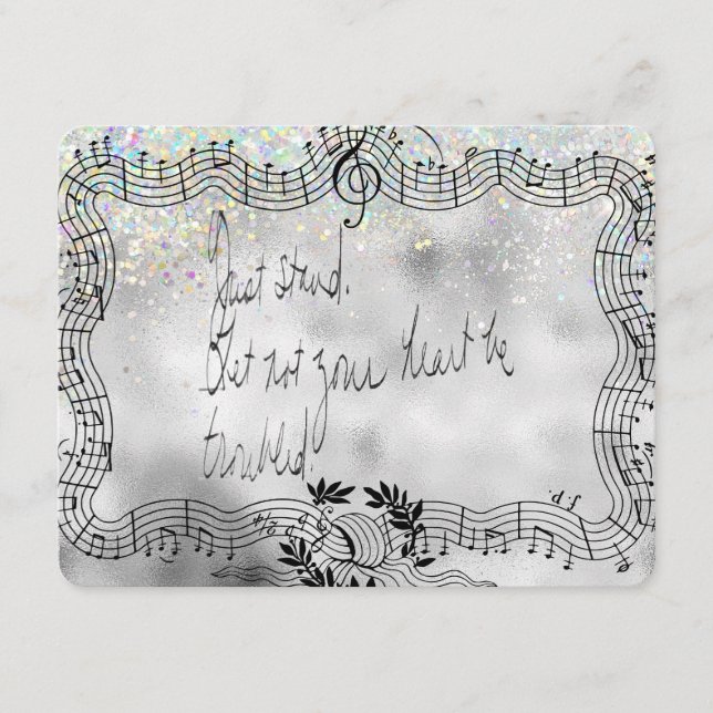 Carte D'accompagnement Support. Ne Pas Troubler Votre Coeur Écriture (Devant)