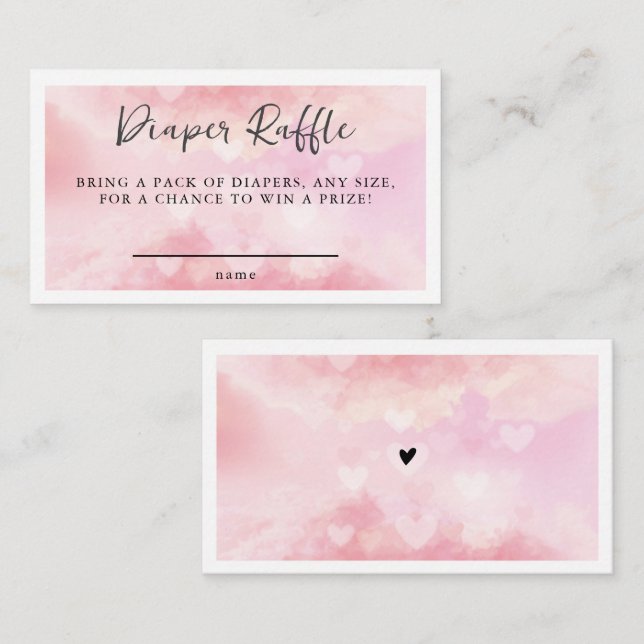 Carte D'accompagnement Sur Cloud Neuf Dreamy Baby shower d'aquarelle rose (Devant / Derrière)