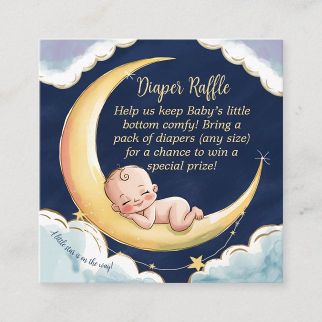 Carte D'accompagnement Sur la lune Bébé Baby shower à thème céleste (Devant)