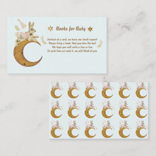 Carte D'accompagnement Sur la Lune Livres de Baby shower pour bébé