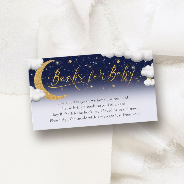 Carte D'accompagnement Sur la Lune Livres de Baby shower pour bébé (Créateur téléchargé)