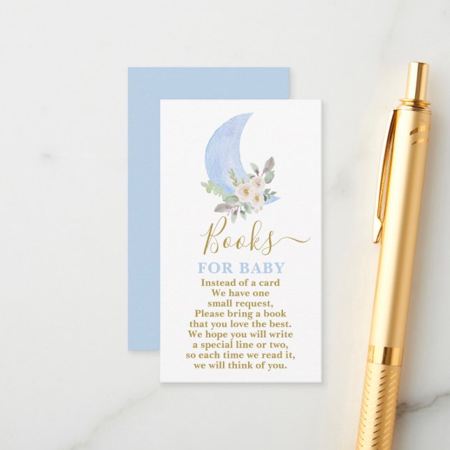 Carte D'accompagnement Sur la lune Livres pour Baby Boy Card (Devant/Arrière en situation)