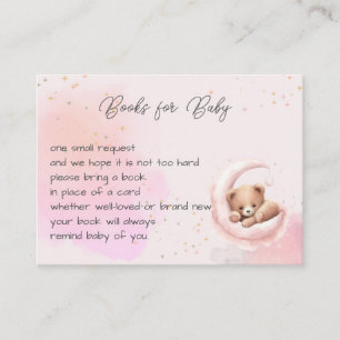 Carte D'accompagnement Sur la Lune Teddy Bear Shower Books for Baby