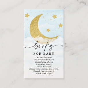 Carte D'accompagnement Sur la Moon Boy Book Demande Baby shower Card