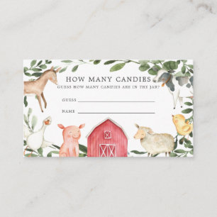 Carte D'accompagnement Sur Le Baby shower Agricole Devinez Combien De Can
