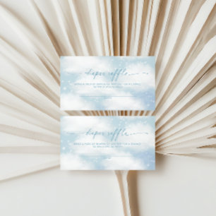 Carte D'accompagnement Sur le nuage neuf nuages rêvés Blue Diaper tombole