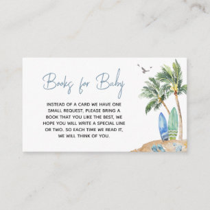 Carte D'accompagnement Surf Board Beach Baby shower Livres pour bébé