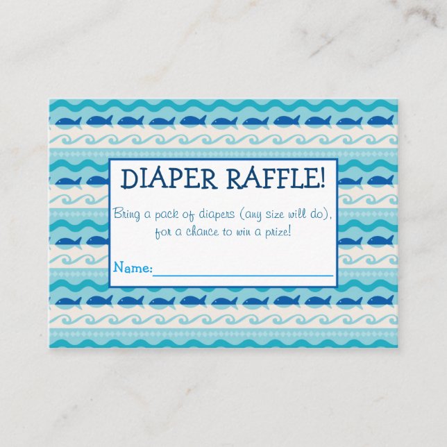 Carte D'accompagnement Surf 'N Fishies Tickets de raffle de couches (Devant)